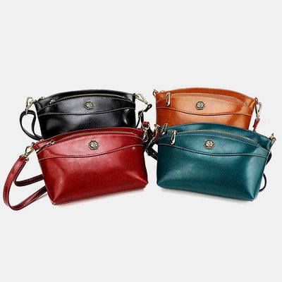 Retro Real Leather Crossbody Bag for Women Roomy Small Phone Bag