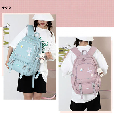 Backpack for Women Multi-Pocket Large Capacity Polyester Fiber School Daypack