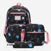 Backpack For Kids School Three-Piece Light Color Print Daypack