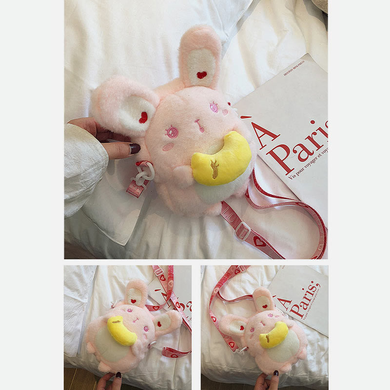 Cute Cartoon Small Backpack Lolita Rabbit Plush Bag For Girl