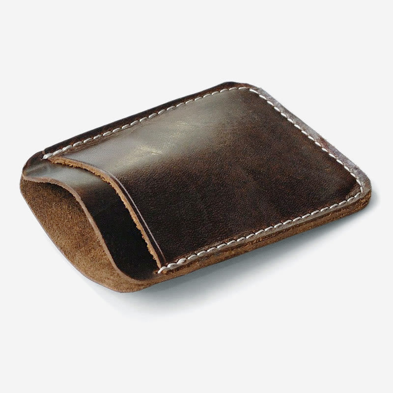 Card Holder For Shopping Cowhide Oil Wax Metal Money Clip