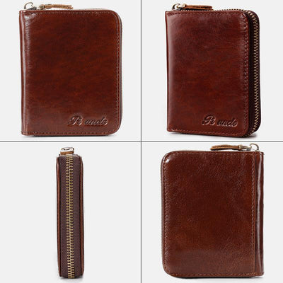 Vertical Multi-Slot Retro RFID Leather Wallet