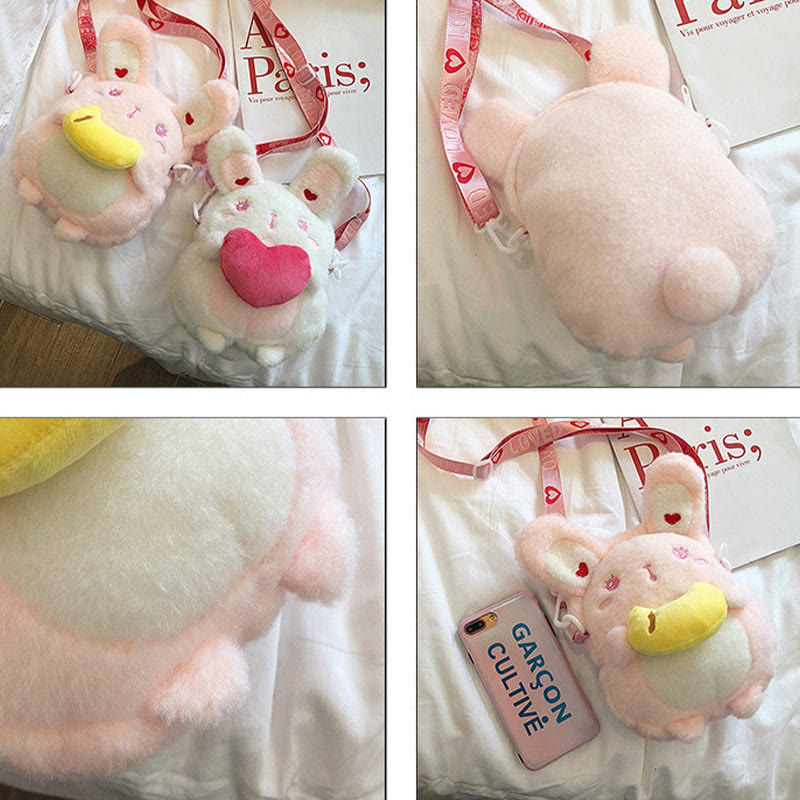 Cute Cartoon Small Backpack Lolita Rabbit Plush Bag For Girl