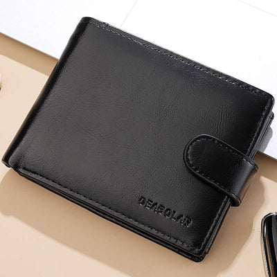 Leather Wallet for Men Extra Capacity Bifold Wallet with 3 ID Windows