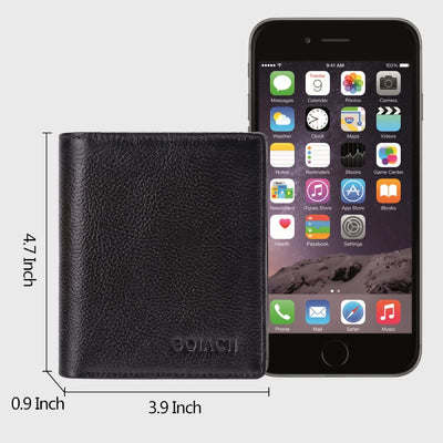 Men Vertical Wallet RFID Blocking Bifold Leather Gentle Purse