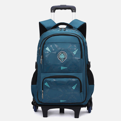 Rolling Wheels Backpack Multifunctional Travel Bookbag For Teens Students