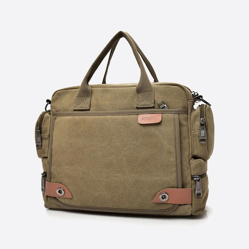 Messenger Bag for Men Casual Canvas Multi-Pocket crossbody bag