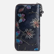 Retro Butterfly Handbag Women Elegant Long Large Space Leather Wallet