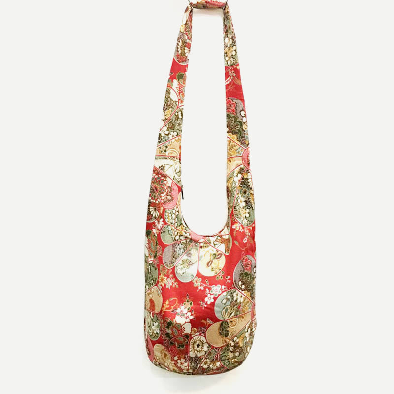 Shoulder Bag for Women Printing Flower Daily Cotton Crossbody Bag