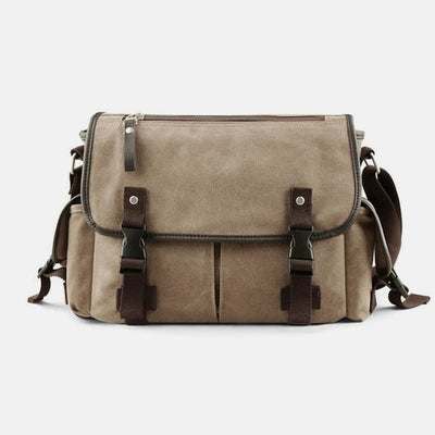 Canvas Messenger Bag Vintage Crossbody Shoulder Bag Laptop Bag Briefcase