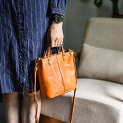Handmade Tote Bag For Women Elegant Retro Soft Leather Bag