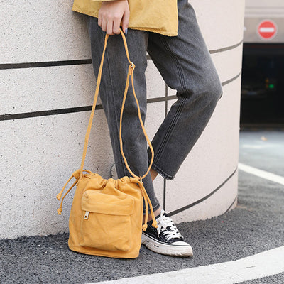 Cute Drawstring Bucket Crossbody Bag