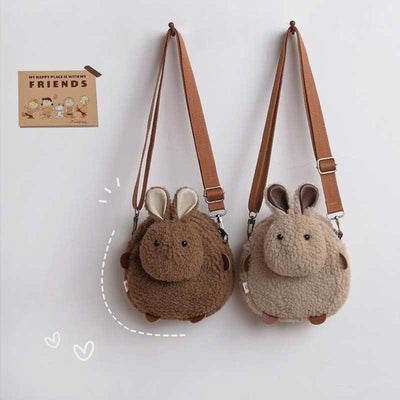 Cute Plush Bunny Crossbody Bag Fluffy Rabbit Shoulder Bag Handbags