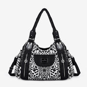 Leopard Pattern Handbag For Women Faux Leather Tote Satchel