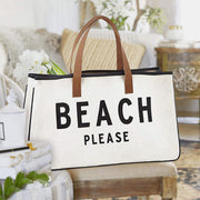 Large Capacity Canvas Tote Hold Everything Beach Travel Sports Handbag Shoulder Bag