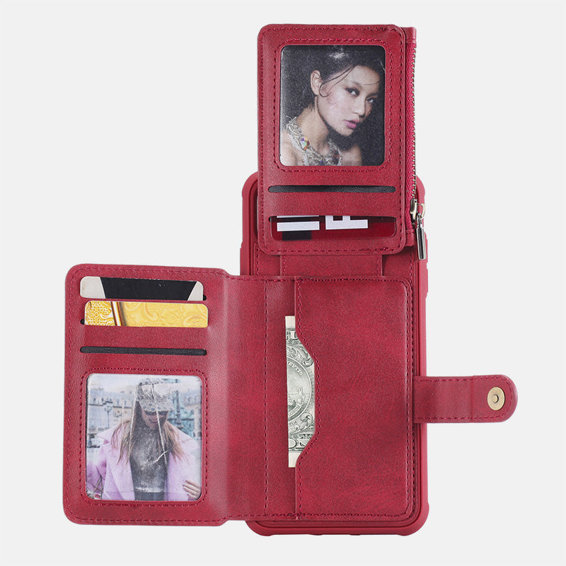 Multi-Slot Leather Wallet Case for iPhone Samsung