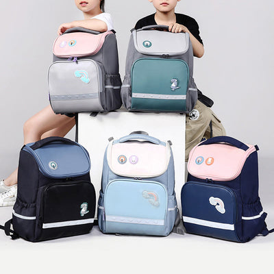 Backpack For Kids Cute Cartoon Printing Breathable Lightweight Schoolbag