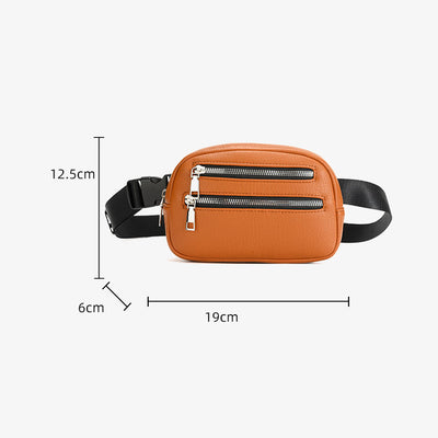 Multifunctional Mens Sports Waist Bag Plain Color Crossbody Chest Bag