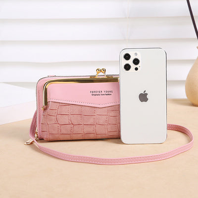 Multi-Slot Elegant Embossing Kiss-Lock Crossbody Phone Purse