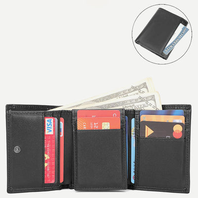 RFID Leather Wallet for Men Front Pocket Slim Trifold Wallet