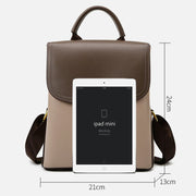 Minimalist Backpack Color Contrast Durable Vegan Leather Small Daypack
