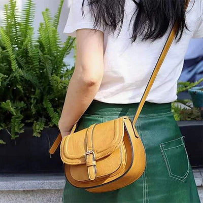 Elegant Saddle Bag Simple Magnetic Buckle Dating Bag For Women