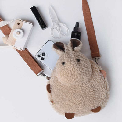 Cute Plush Bunny Crossbody Bag Fluffy Rabbit Shoulder Bag Handbags