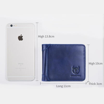 RFID Trifold Genuine Leather Large Capacity Wallet