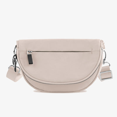 Crescent Crossbody Bag For Women Minimalist Solid Color Nylon Purse