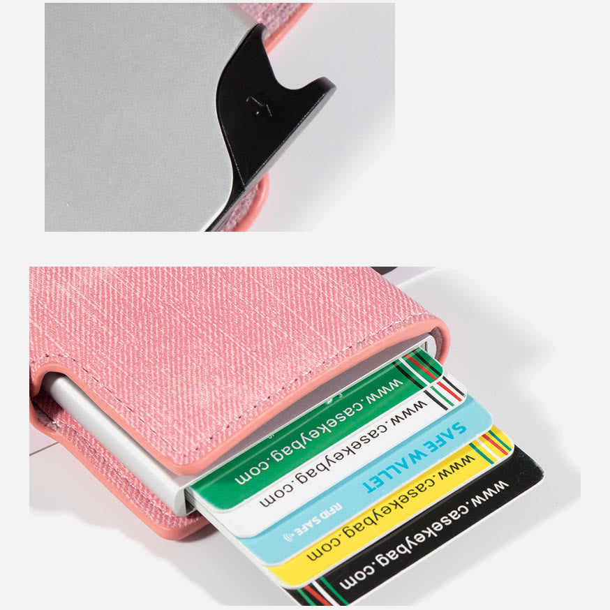 RFID Mini Slim Wallet With Metal Card Case