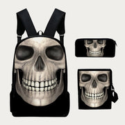 Backpack For Halloween Festival Skull Pattern Waterproof Bag Set