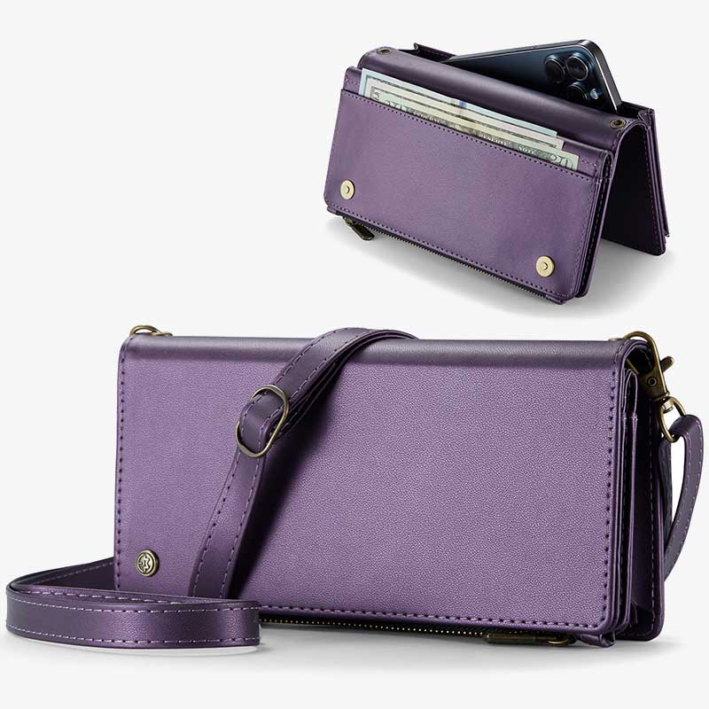 Crossbody Zipper Wallet Cell Phone Purse Phone Bag fit 6.7inch Phone