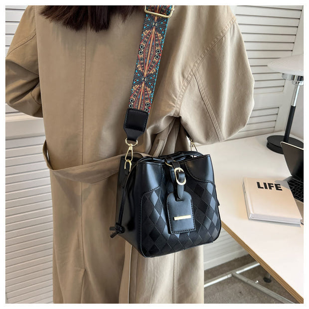 Vegan Leather Bag For Women Diamond Pattern Quilted Crossbody Bag