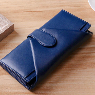 Retro Multi-Slot Genuine Leather Long Purse