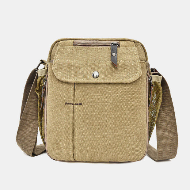 Mens Small Messenger Bag Multi-Slot Travel WorK Canvas Shoulder Bag