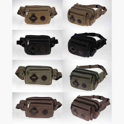 Canvas Belt Bag Outdoor Riding Mens Sports Waist Bag