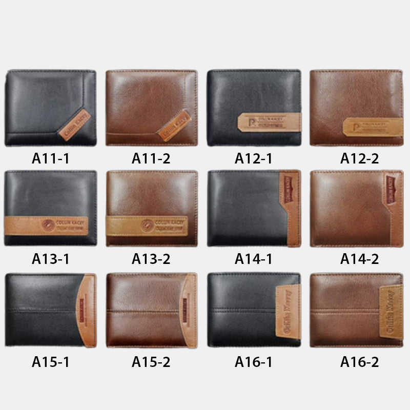 Mens Retro Bifold Short Roomy Leather Wallet Multi Style Optionals