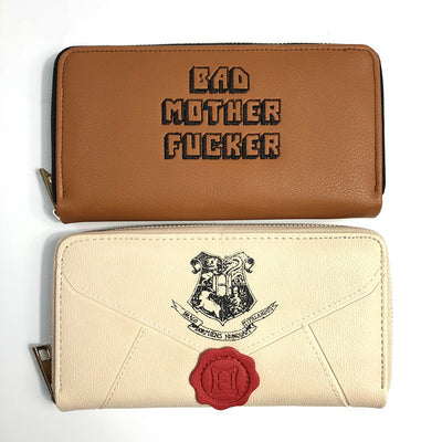 Bifold Long Wallet Word Emblossing Peru Zipper Money Clip