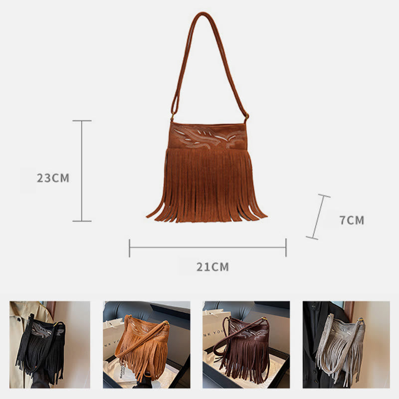 Tassel Bag For Women Adjustable Strap Crossbody Bag Shoulder Bag