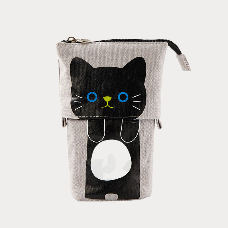 Cute Cat Pattern Appealable Canvas Daily Pencil Case Storage Bag