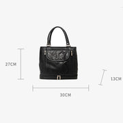 Double Compartment Tote Women Large Faux Leather Handbag Crossbody Bag