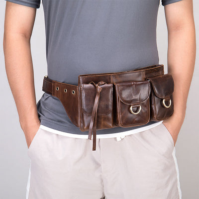 Multi-Pocket Large Capacity Vintage Waist Bag