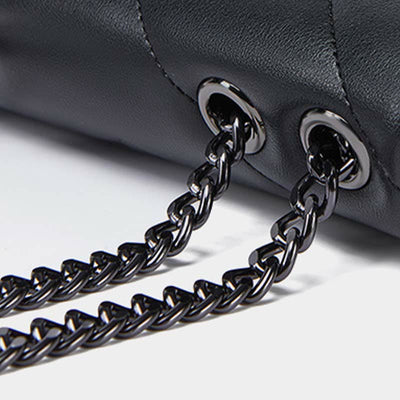 Diamond Chain Bag For Women Genuine Leather Square Underarm Bag