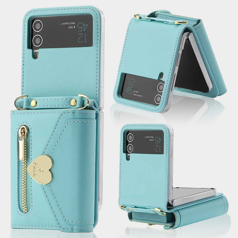 Phone Case For Samsung Card Zipper Protective Cover Purse