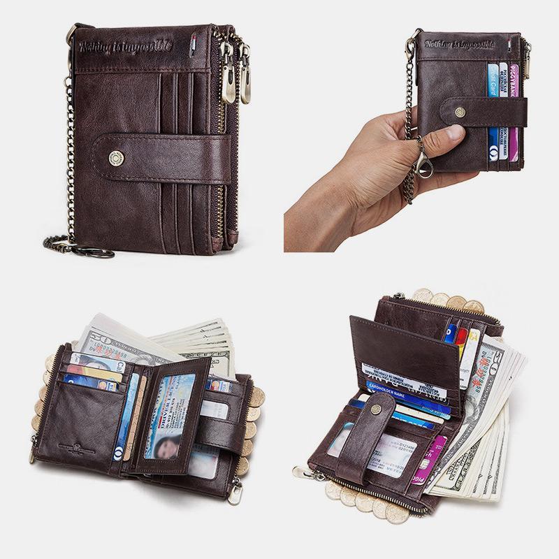 RFID Large Capacity Anti-theft Wallet With Chain