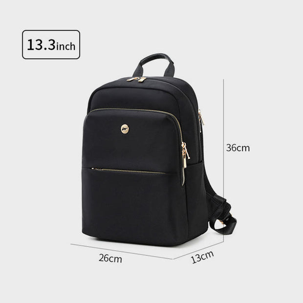 Minimalist Backpack Multi-Pocket Nylon Laptop Sleeve Day Pack