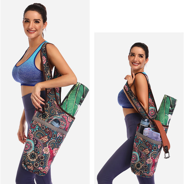 Yoga Mat Bag Original Yoga Mat Tote Sling Carrier with Large Side Pocket