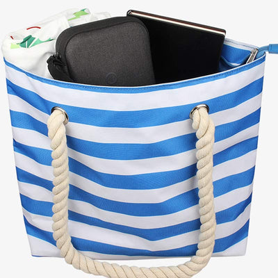 Large Beach Bag Tote Bag Waterproof Big Pool with Wine Container