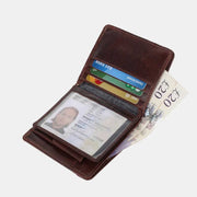 Genuine Leather Wallet for Men Bifold Retro Wallet with ID Window