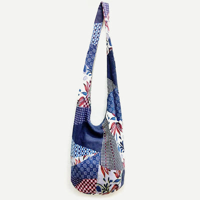 Shoulder Bag for Women Printing Flower Daily Cotton Crossbody Bag